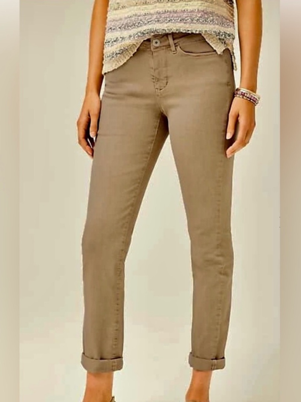 NWT J. Jill Boyfriend Straight Leg Ankle Jeans Light Brown Sugar Size 22 Casual